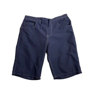 True Religion boys XL swim trunks. In navy blue with attached drawstring.
